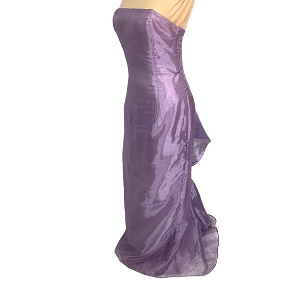 Jessica McClintock Bridal Strapless Lavender Mermaid Evening Dress Ruffles 10 - Picture 3 of 11